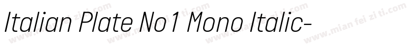 Italian Plate No1 Mono Italic字体转换